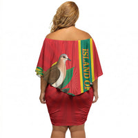 Grenada Dove Nutmeg Off Shoulder Short Dress Island of Spice Proud