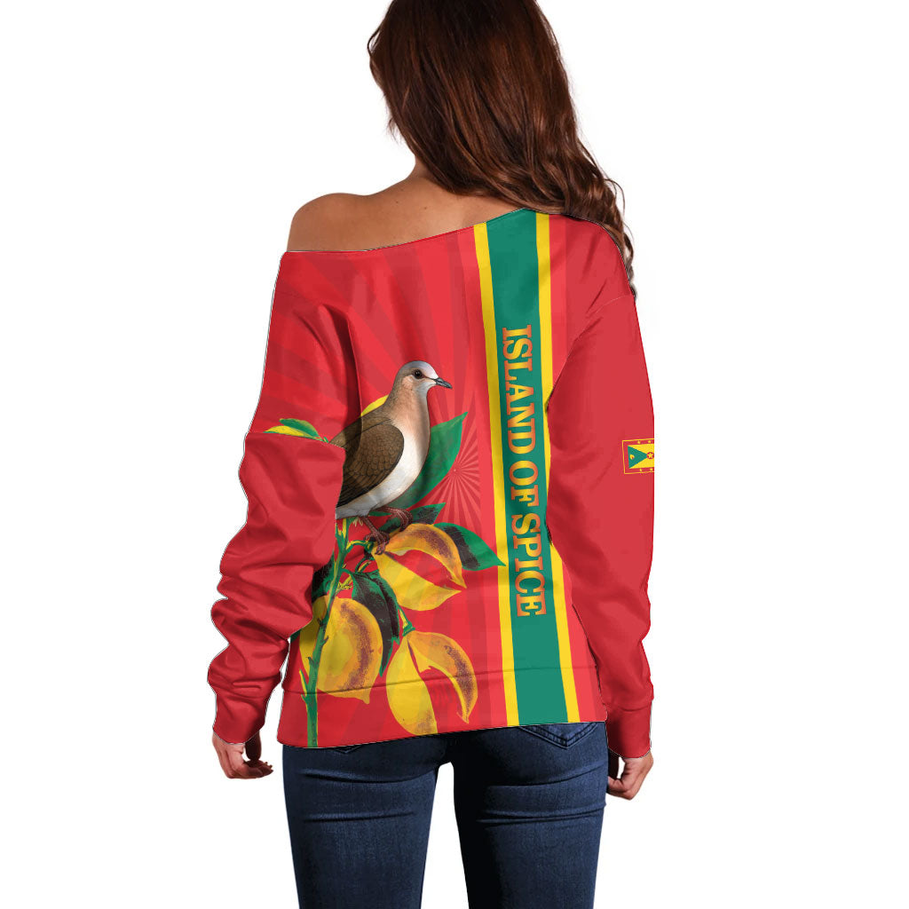 Grenada Dove Nutmeg Off Shoulder Sweater Island of Spice Proud