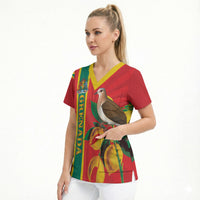 Grenada Dove Nutmeg Scrub Top Island of Spice Proud