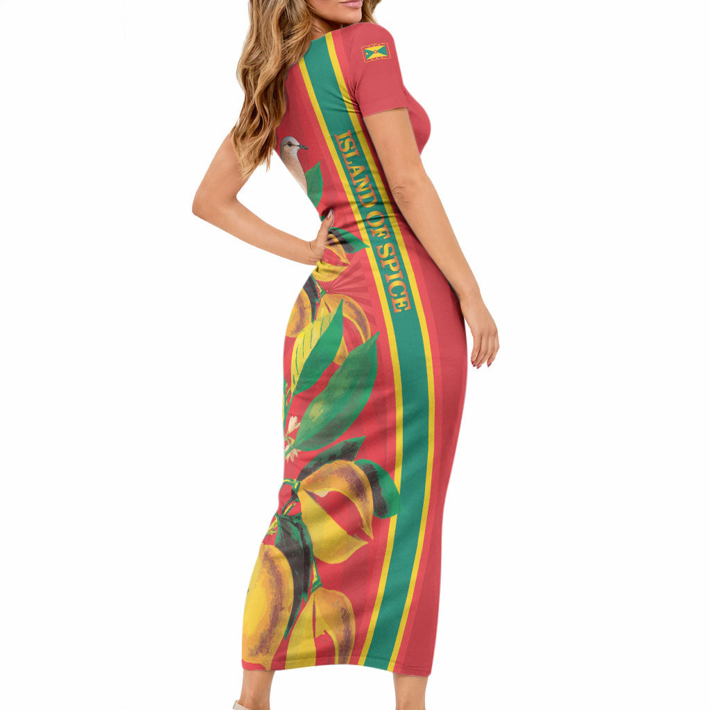 Grenada Dove Nutmeg Short Sleeve Bodycon Dress Island of Spice Proud