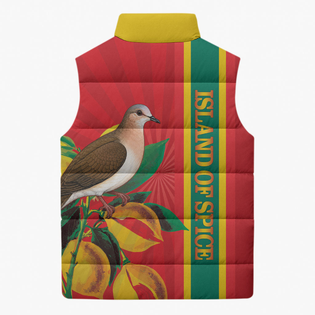 Grenada Dove Nutmeg Sleeveless Puffer Jacket Island of Spice Proud