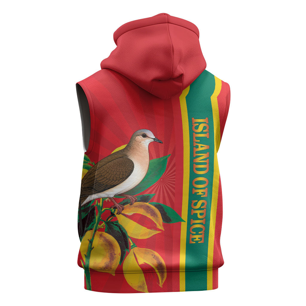 Grenada Dove Nutmeg Sleeveless Zip Hoodie Island of Spice Proud