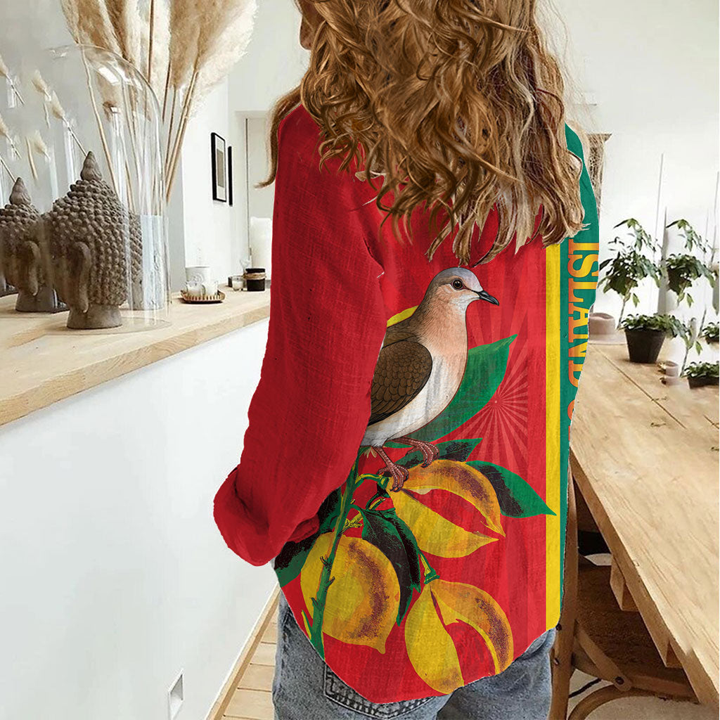 Grenada Dove Nutmeg Women Casual Shirt Island of Spice Proud