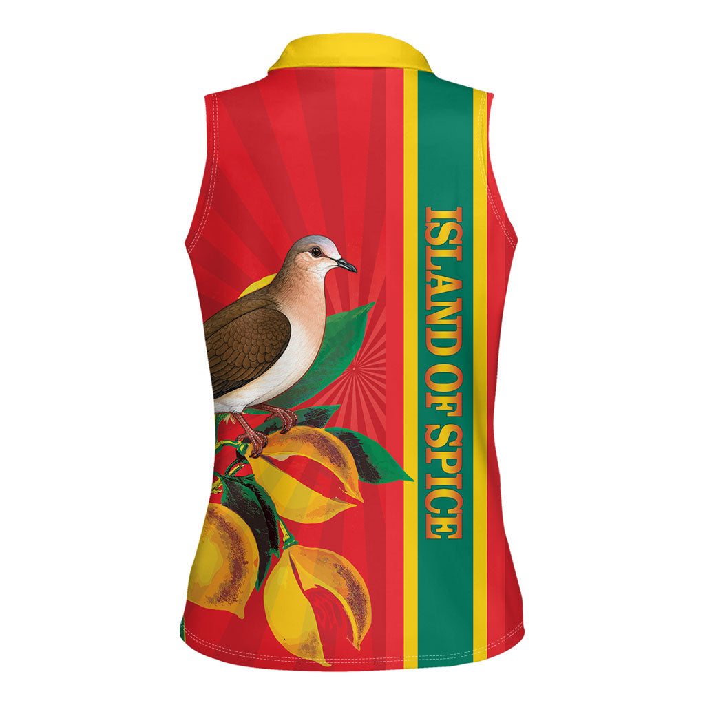 Grenada Dove Nutmeg Women Sleeveless Polo Shirt Island of Spice Proud