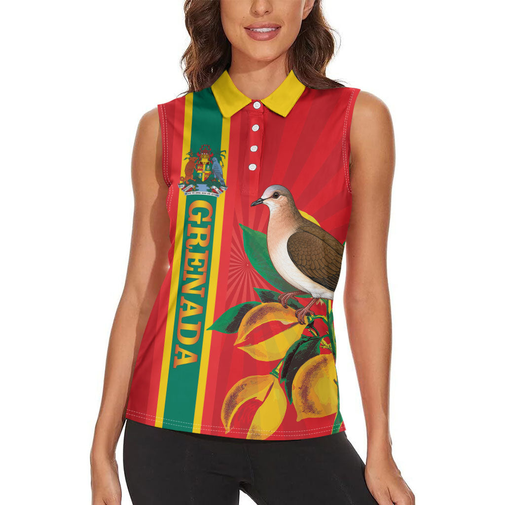 Grenada Dove Nutmeg Women Sleeveless Polo Shirt Island of Spice Proud