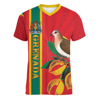 Grenada Dove Nutmeg Women V-Neck T-Shirt Island of Spice Proud