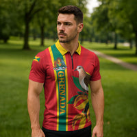 Grenada Dove Nutmeg Zipper Polo Shirt Island of Spice Proud