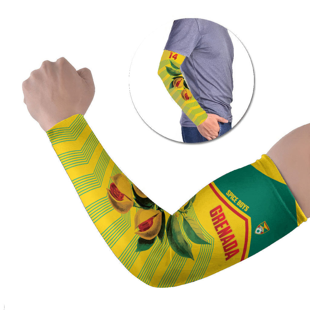 Grenada Football 2026 Custom Arm Sleeves Go Spice Boys Nutmeg Yellow Version