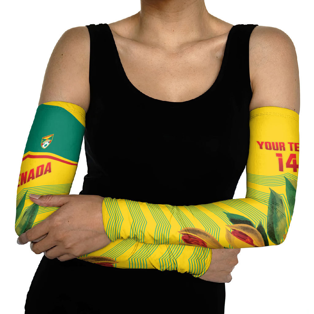 Grenada Football 2026 Custom Arm Sleeves Go Spice Boys Nutmeg Yellow Version
