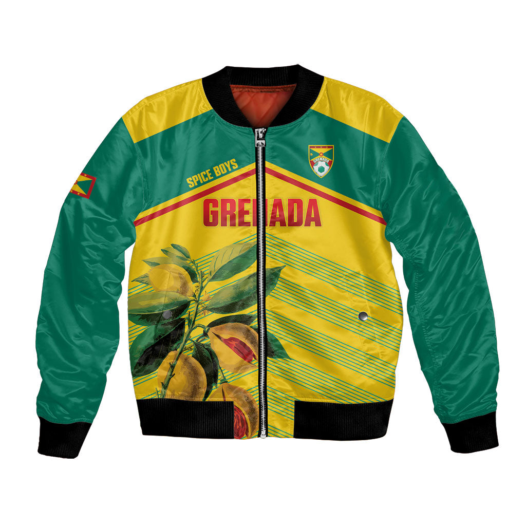 Grenada Football 2026 Custom Bomber Jacket Go Spice Boys Nutmeg Yellow Version