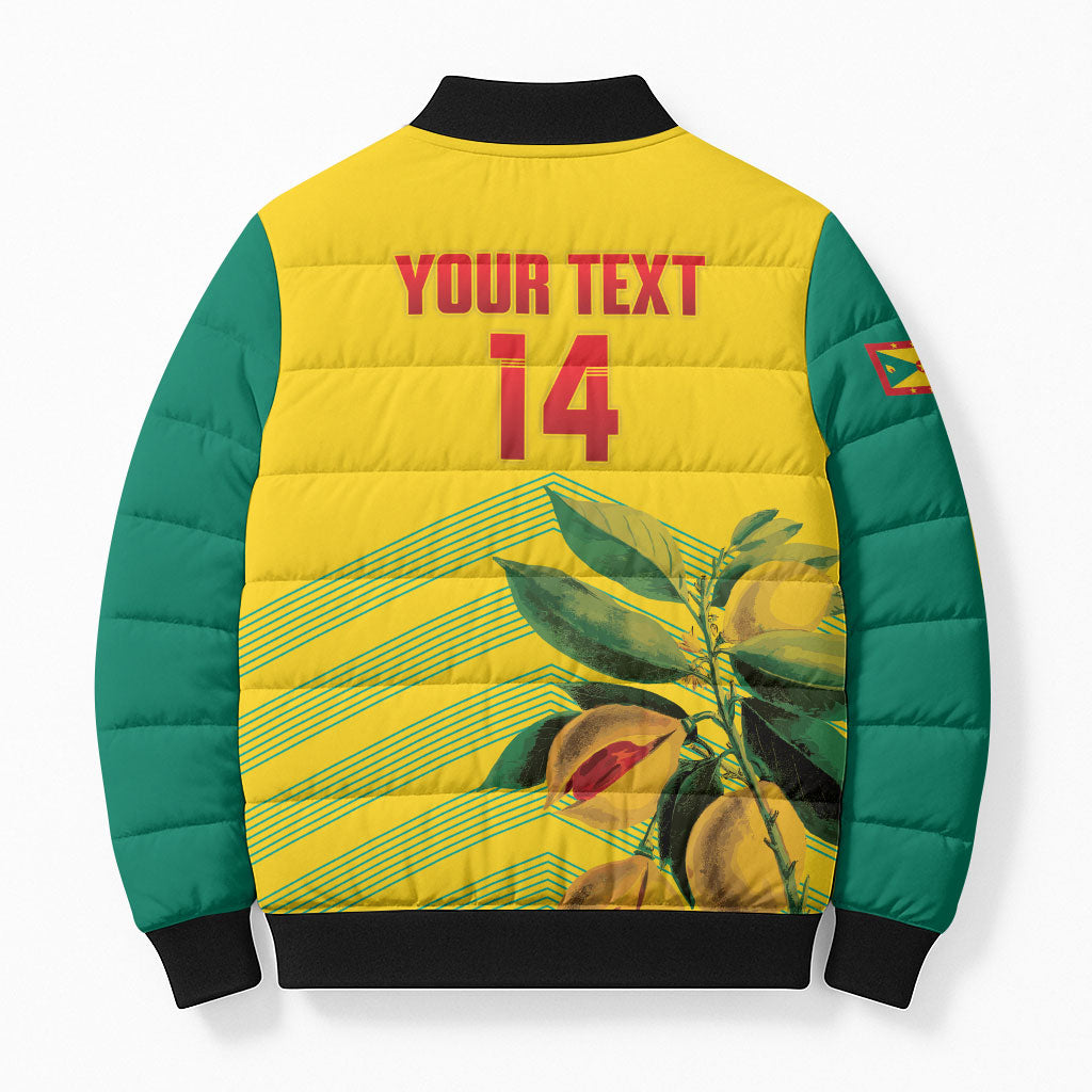 Grenada Football 2026 Custom Bomber Puffer Jacket Go Spice Boys Nutmeg Yellow Version