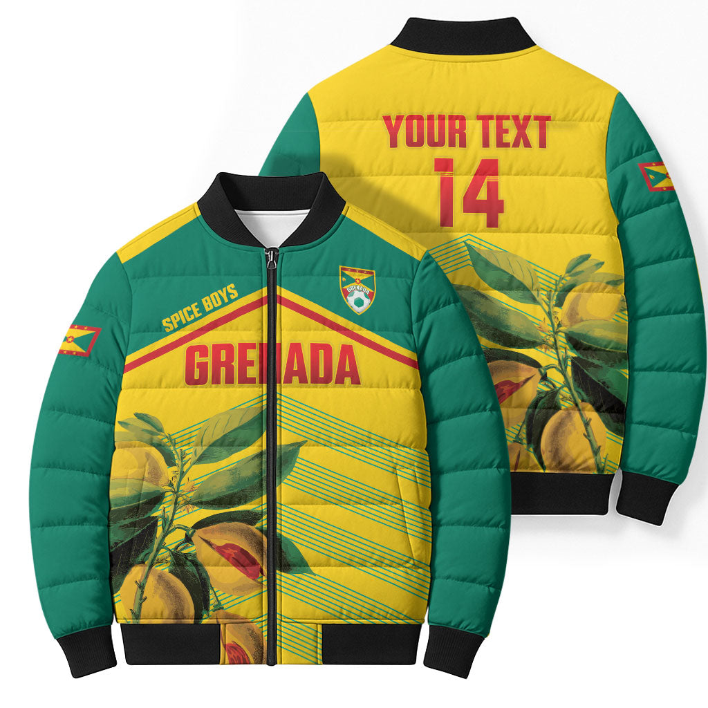 Grenada Football 2026 Custom Bomber Puffer Jacket Go Spice Boys Nutmeg Yellow Version