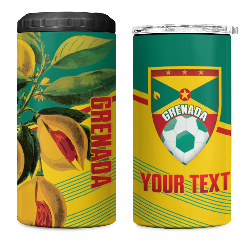 Grenada Football 2026 Custom 4 in 1 Can Cooler Tumbler Go Spice Boys Nutmeg Yellow Version