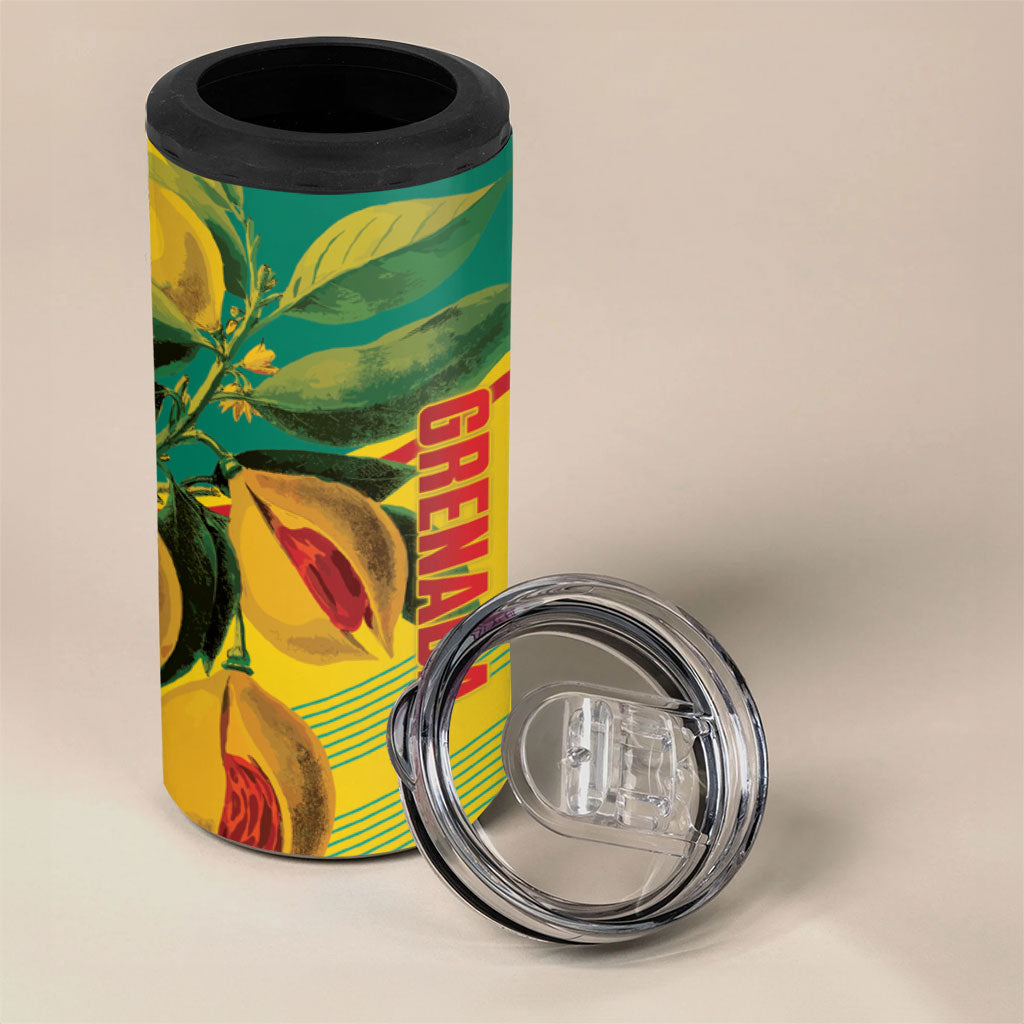 Grenada Football 2026 Custom 4 in 1 Can Cooler Tumbler Go Spice Boys Nutmeg Yellow Version