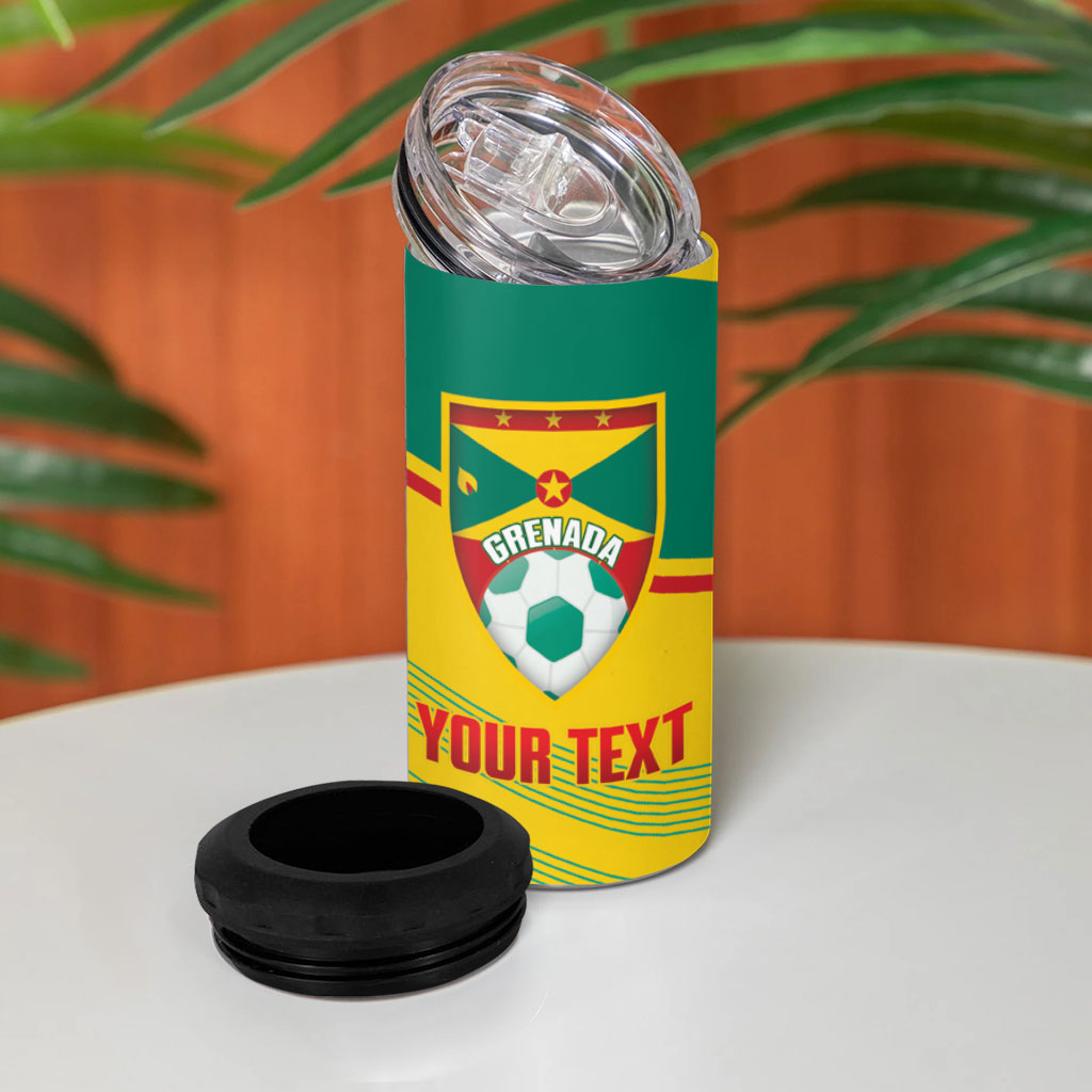 Grenada Football 2026 Custom 4 in 1 Can Cooler Tumbler Go Spice Boys Nutmeg Yellow Version