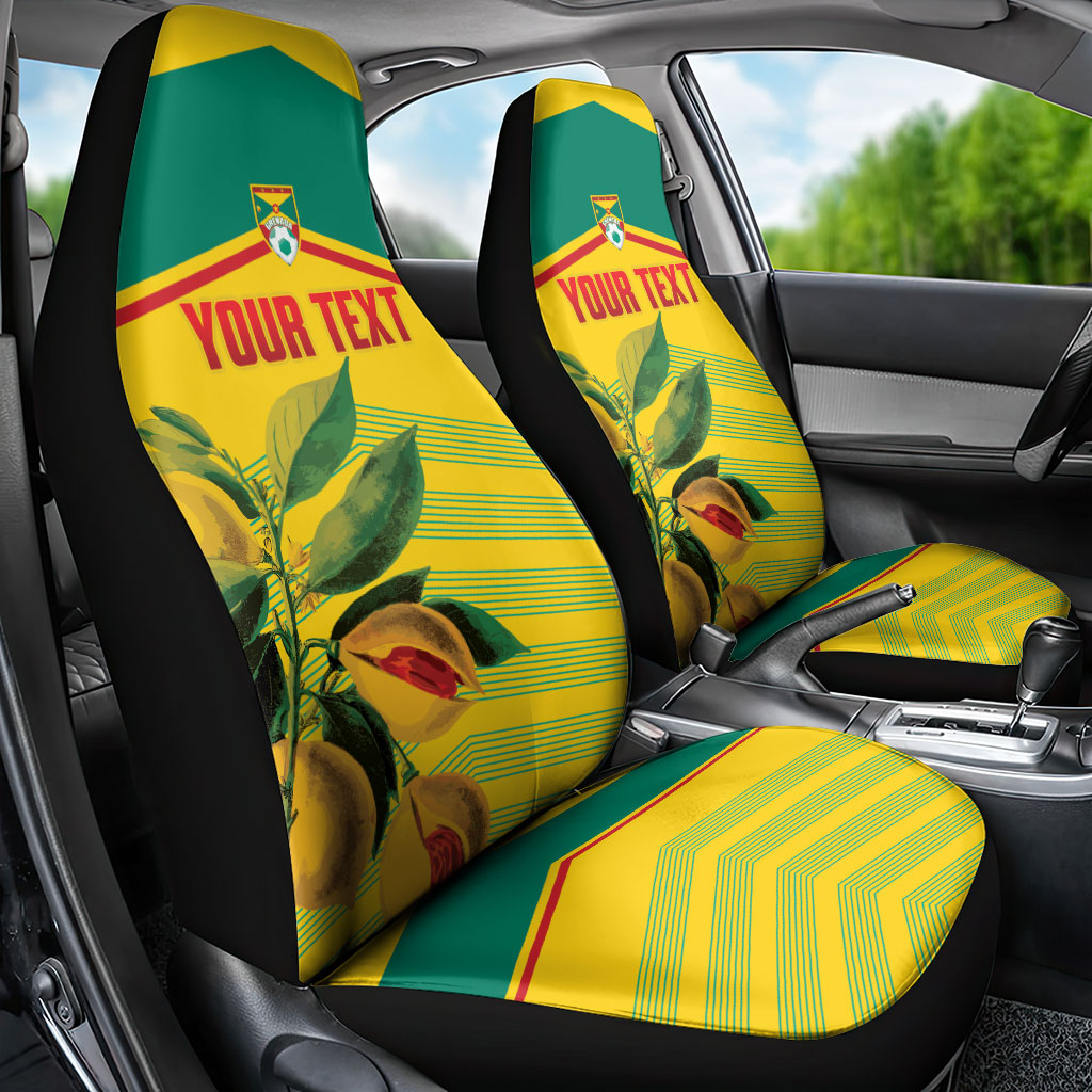 Grenada Football 2026 Custom Car Seat Cover Go Spice Boys Nutmeg Yellow Version