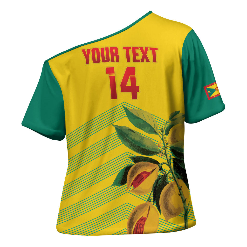 Grenada Football 2026 Custom Cross Shoulder Shirt Go Spice Boys Nutmeg Yellow Version
