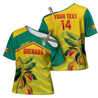 Grenada Football 2026 Custom Cross Shoulder Shirt Go Spice Boys Nutmeg Yellow Version