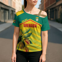 Grenada Football 2026 Custom Cross Shoulder Shirt Go Spice Boys Nutmeg Yellow Version