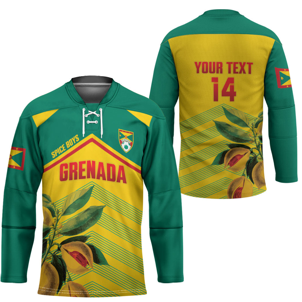 Grenada Football 2026 Custom Hockey Jersey Go Spice Boys Nutmeg Yellow Version