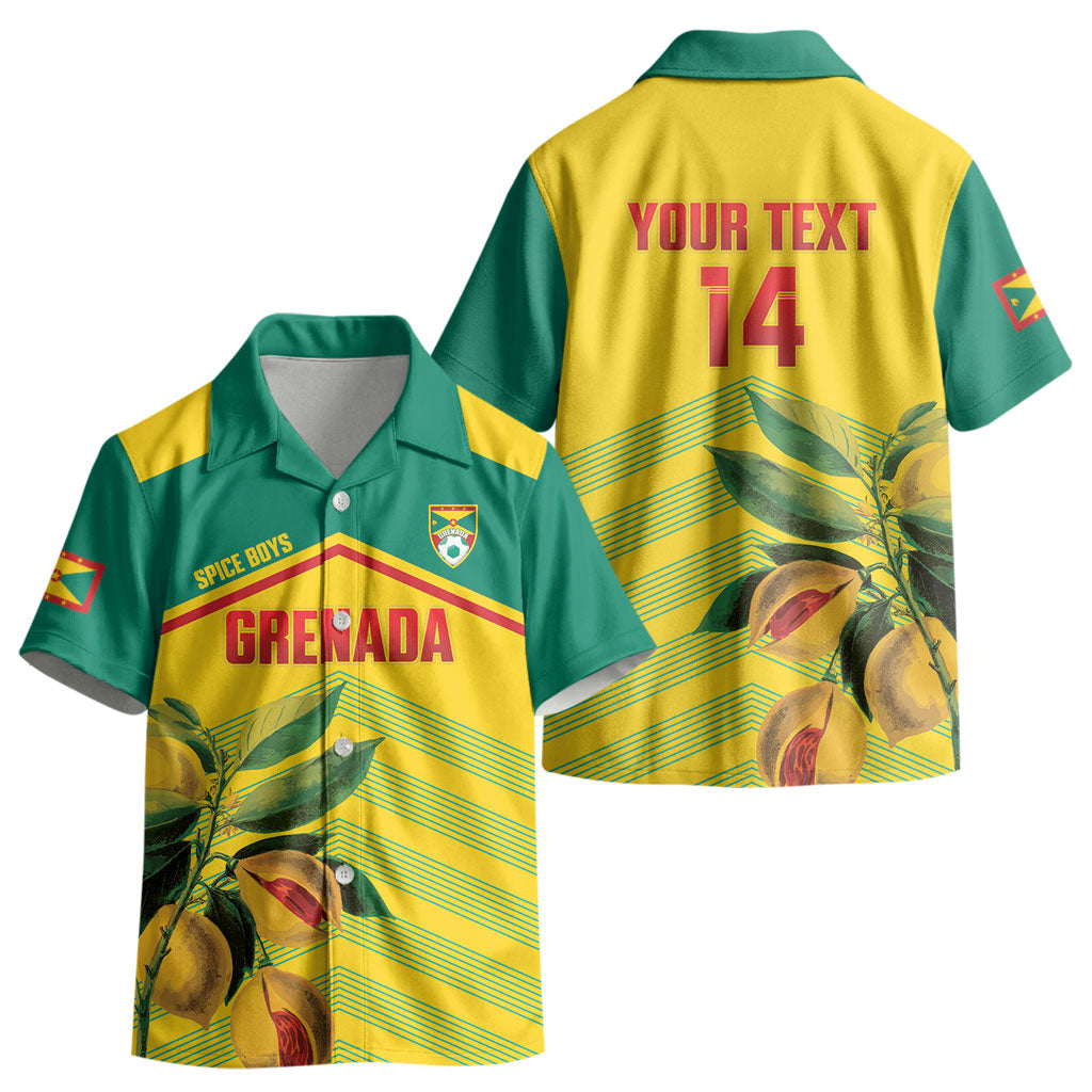 Grenada Football 2026 Custom Kid Hawaiian Shirt Go Spice Boys Nutmeg Yellow Version