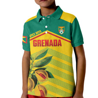 Grenada Football 2026 Custom Kid Polo Shirt Go Spice Boys Nutmeg Yellow Version
