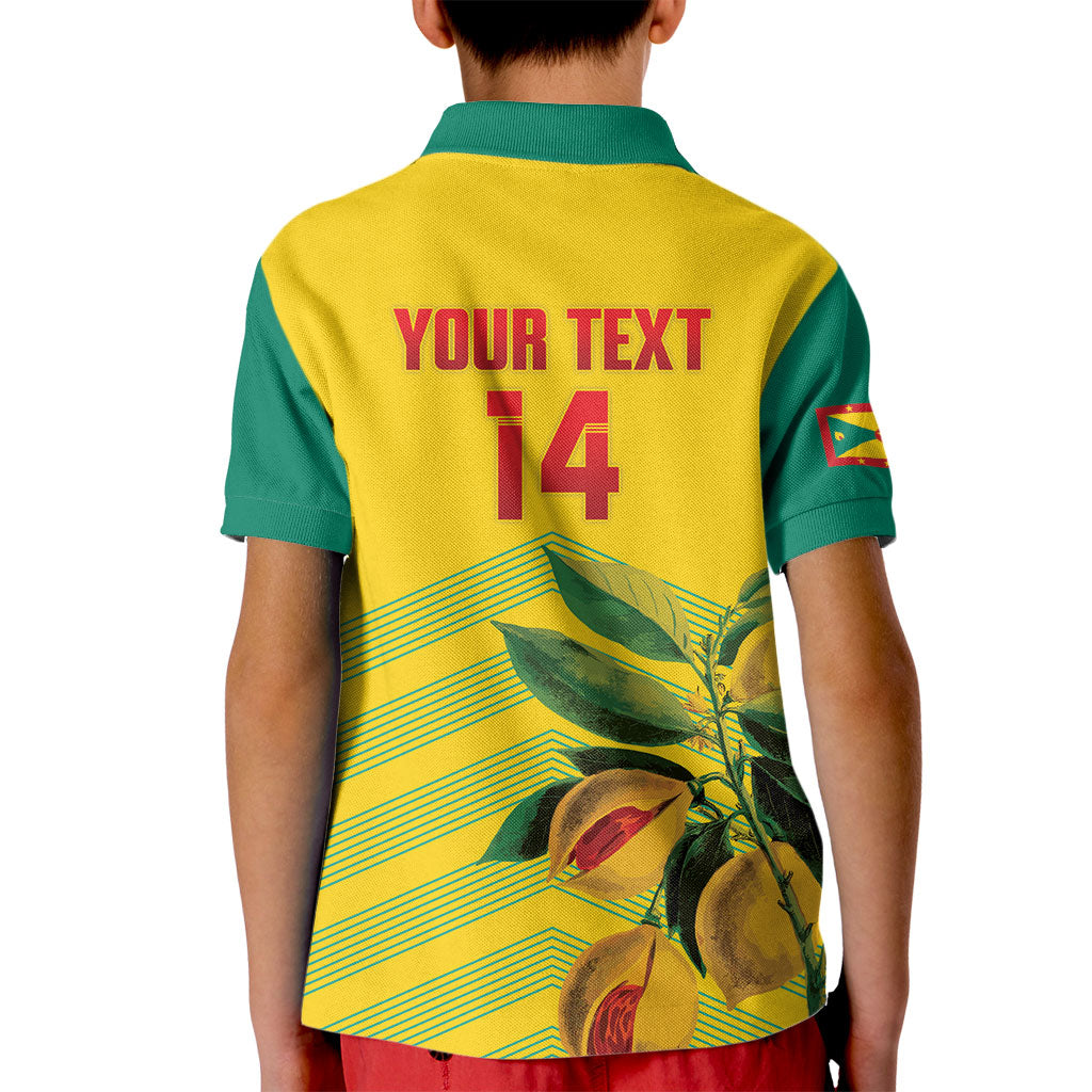 Grenada Football 2026 Custom Kid Polo Shirt Go Spice Boys Nutmeg Yellow Version