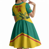 Grenada Football 2026 Custom Kid Short Sleeve Dress Go Spice Boys Nutmeg Yellow Version