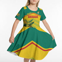 Grenada Football 2026 Custom Kid Short Sleeve Dress Go Spice Boys Nutmeg Yellow Version