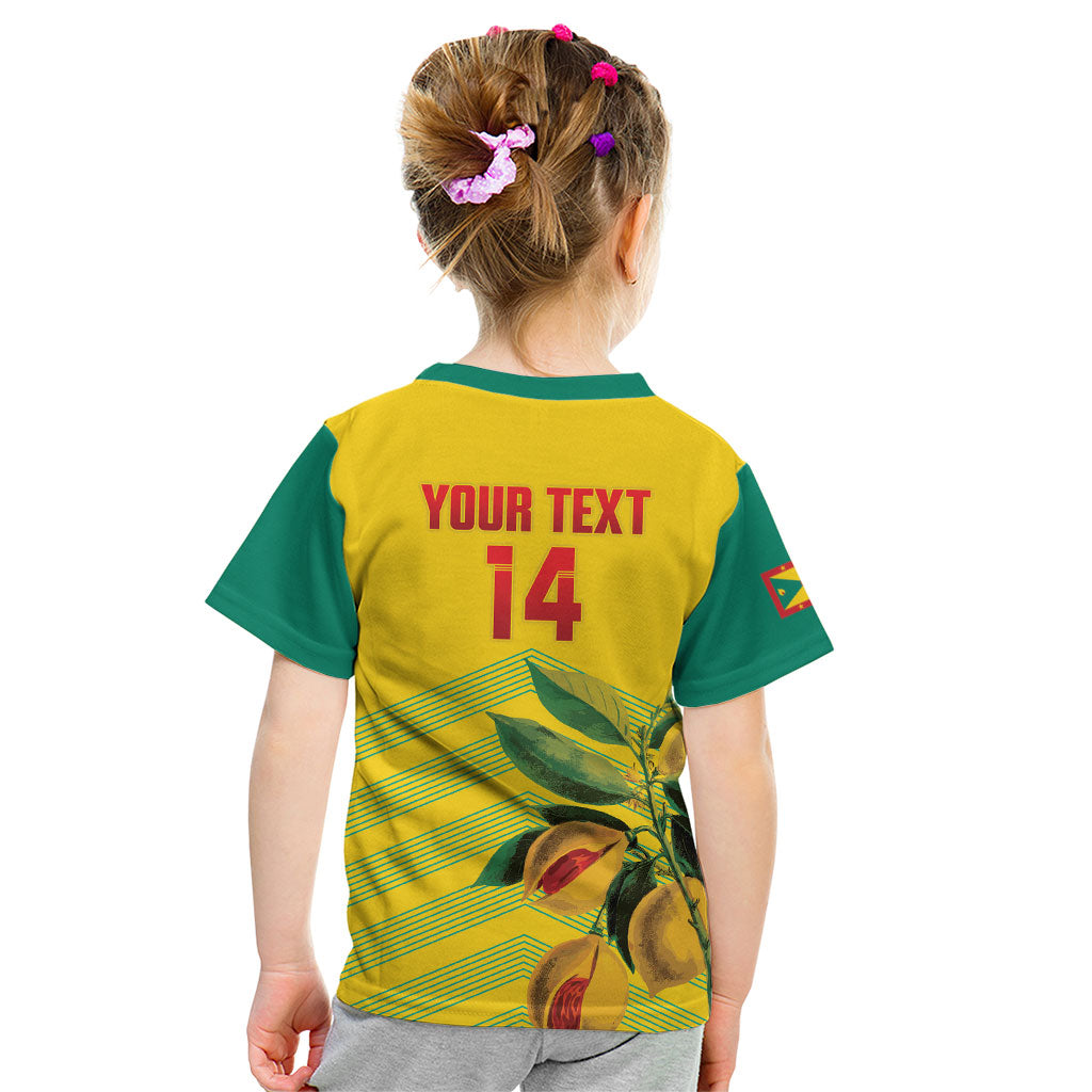 Grenada Football 2026 Custom Kid T Shirt Go Spice Boys Nutmeg Yellow Version