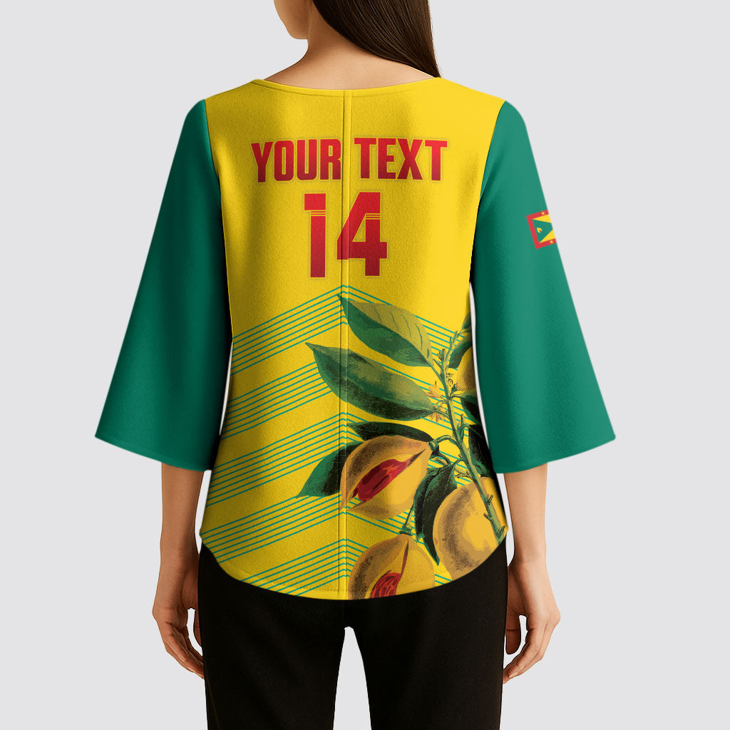 Grenada Football 2026 Custom Kimono Sleeve Blouse Go Spice Boys Nutmeg Yellow Version