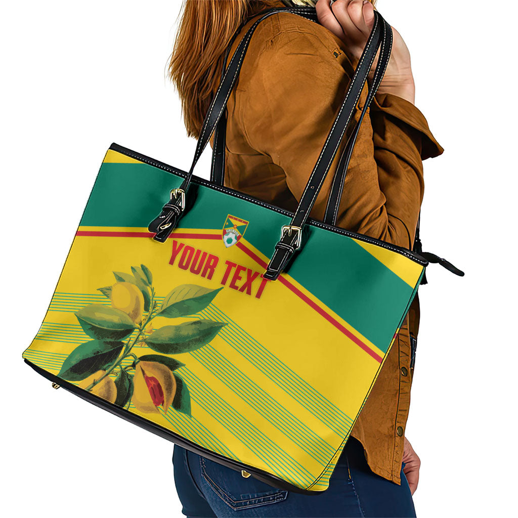 Grenada Football 2026 Custom Leather Tote Bag Go Spice Boys Nutmeg Yellow Version