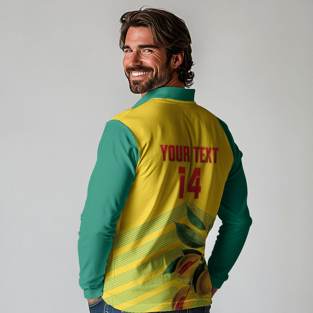 Grenada Football 2026 Custom Long Sleeve Polo Shirt Go Spice Boys Nutmeg Yellow Version