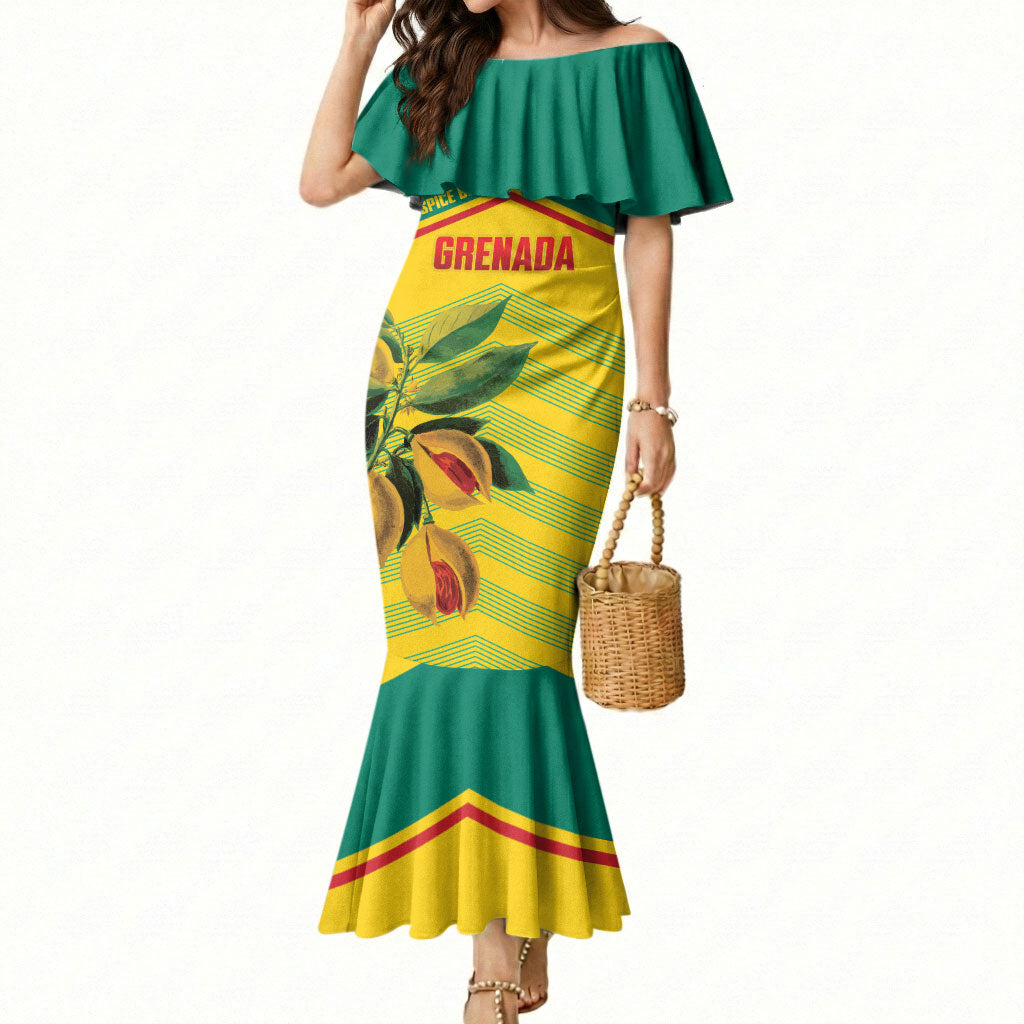 Grenada Football 2026 Custom Mermaid Dress Go Spice Boys Nutmeg Yellow Version