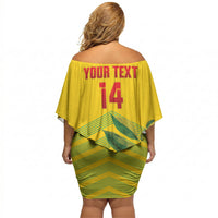 Grenada Football 2026 Custom Off Shoulder Short Dress Go Spice Boys Nutmeg Yellow Version
