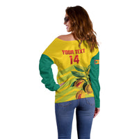 Grenada Football 2026 Custom Off Shoulder Sweater Go Spice Boys Nutmeg Yellow Version
