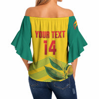 Grenada Football 2026 Custom Off Shoulder Wrap Waist Top Go Spice Boys Nutmeg Yellow Version