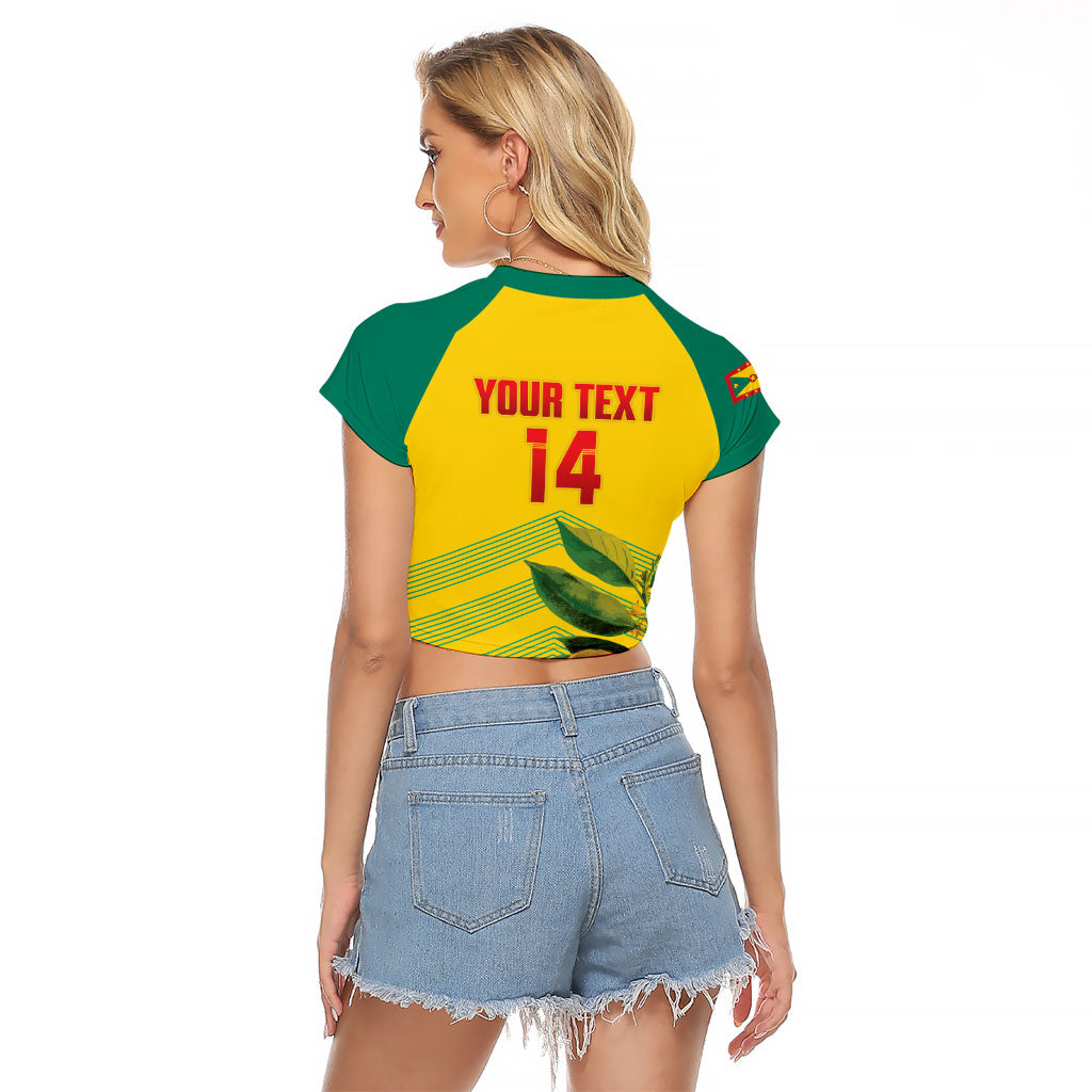 Grenada Football 2026 Custom Raglan Cropped T Shirt Go Spice Boys Nutmeg Yellow Version