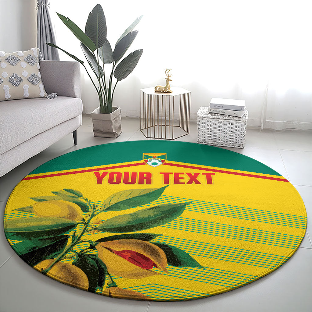 Grenada Football 2026 Custom Round Carpet Go Spice Boys Nutmeg Yellow Version