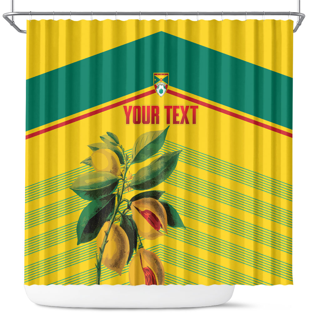 Grenada Football 2026 Custom Shower Curtain Go Spice Boys Nutmeg Yellow Version
