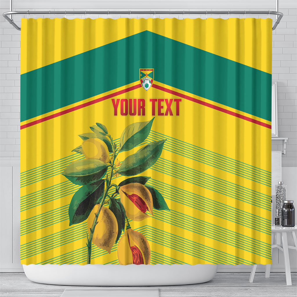 Grenada Football 2026 Custom Shower Curtain Go Spice Boys Nutmeg Yellow Version