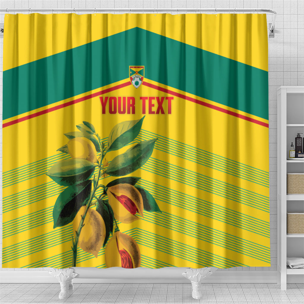 Grenada Football 2026 Custom Shower Curtain Go Spice Boys Nutmeg Yellow Version