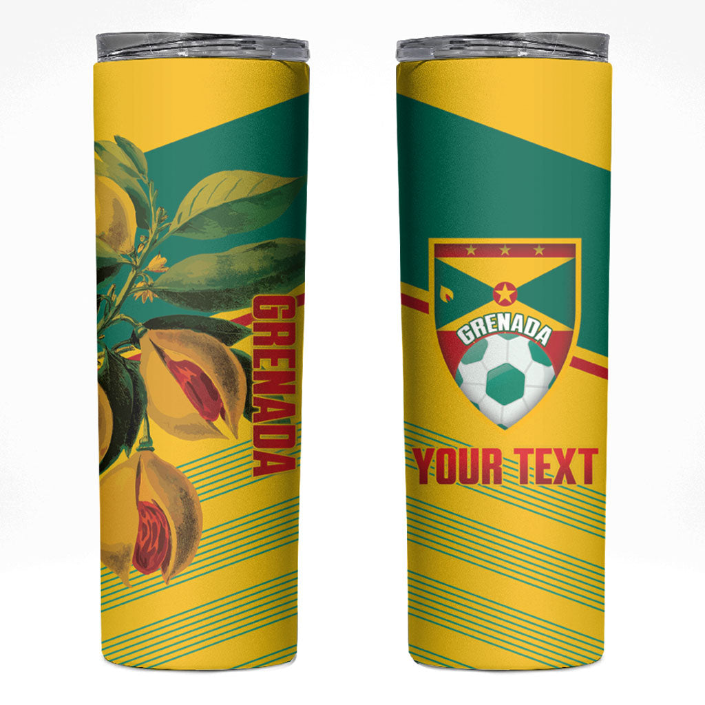 Grenada Football 2026 Custom Skinny Tumbler Go Spice Boys Nutmeg Yellow Version