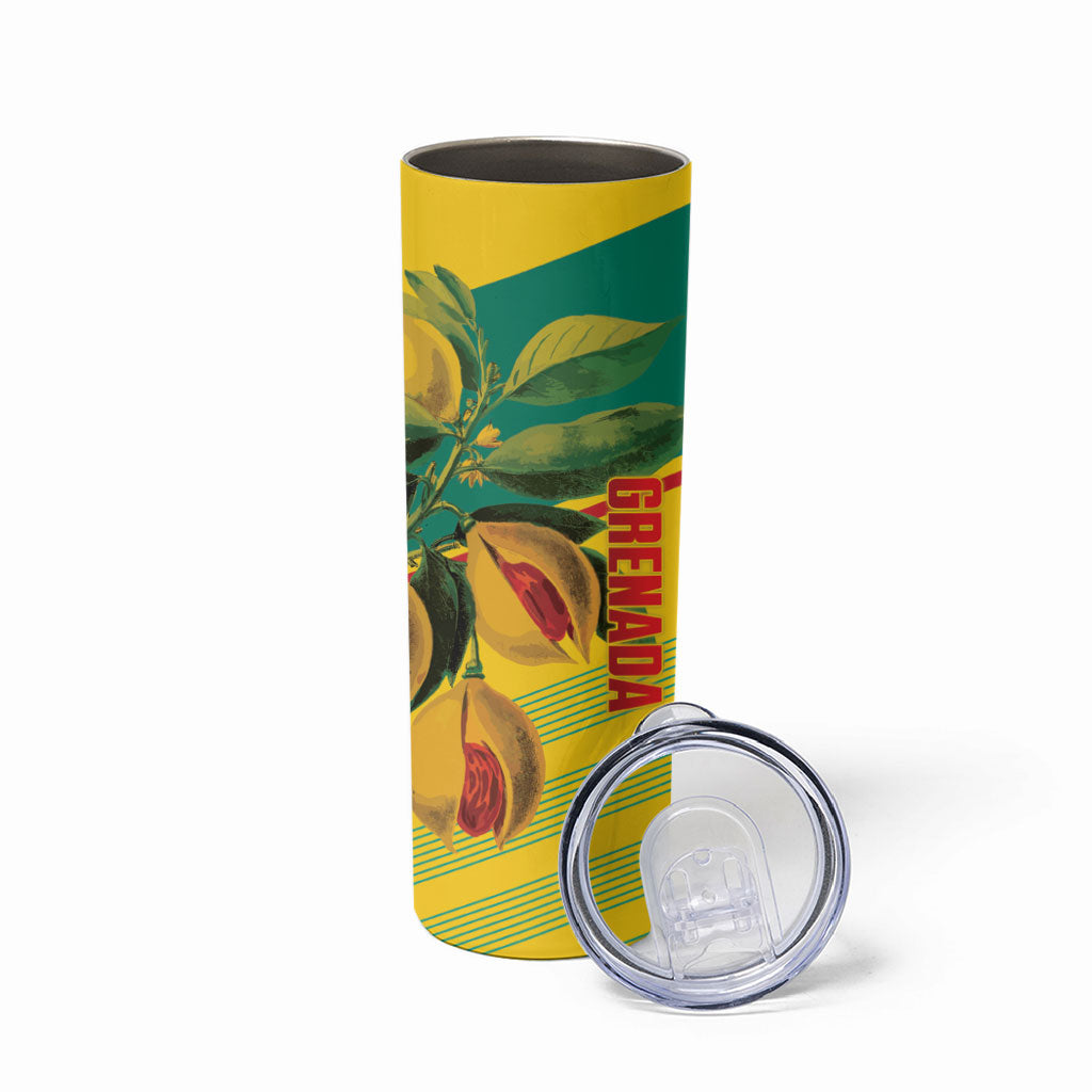 Grenada Football 2026 Custom Skinny Tumbler Go Spice Boys Nutmeg Yellow Version