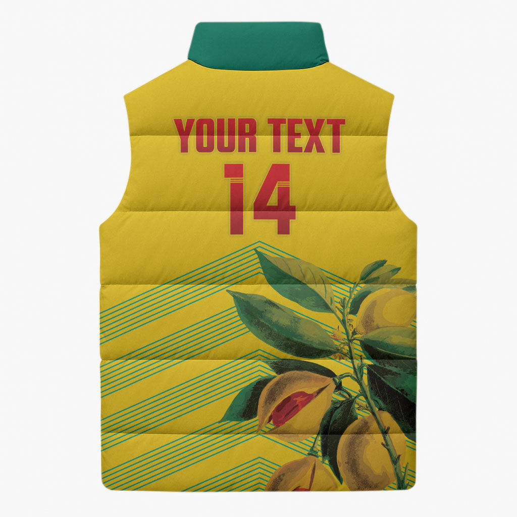 Grenada Football 2026 Custom Sleeveless Puffer Jacket Go Spice Boys Nutmeg Yellow Version