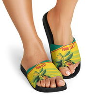 Grenada Football 2026 Custom Slide Sandals Go Spice Boys Nutmeg Yellow Version