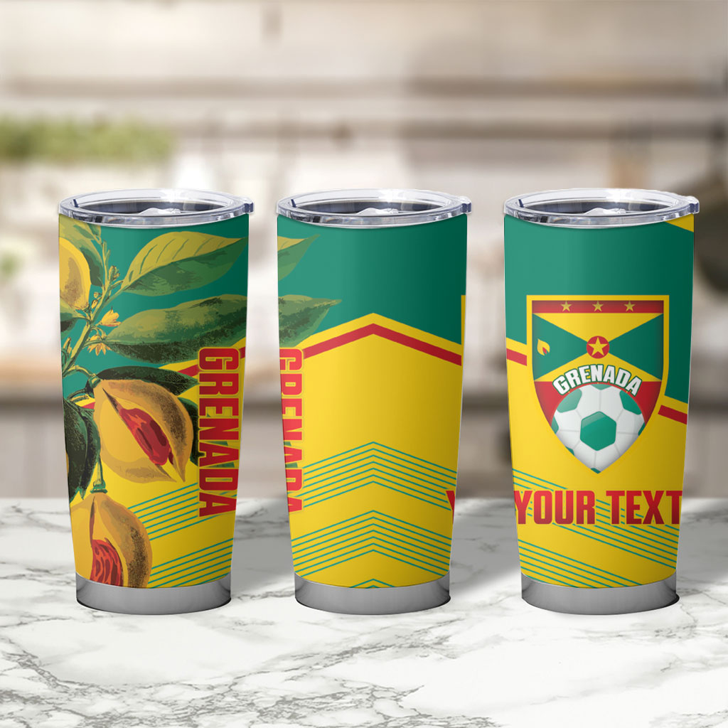 Grenada Football 2026 Custom Tumbler Cup Go Spice Boys Nutmeg Yellow Version