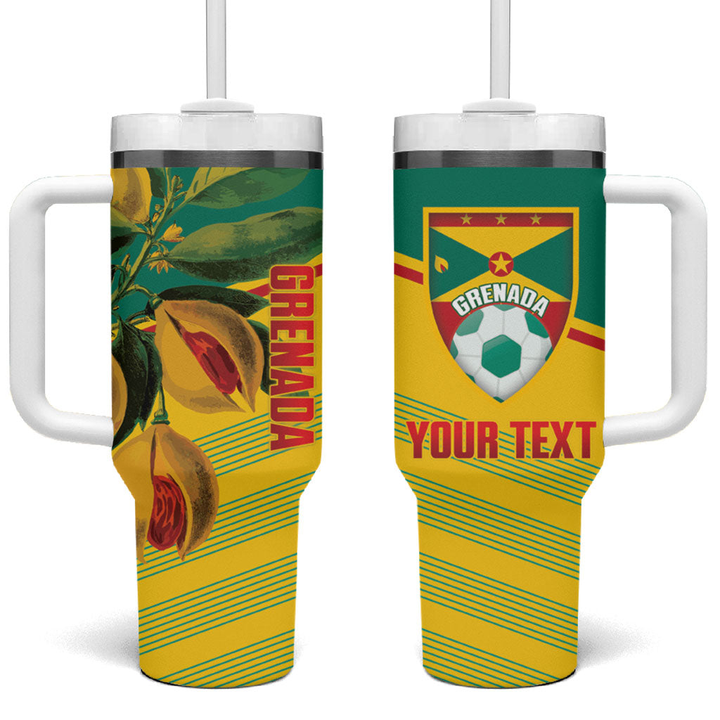 Grenada Football 2026 Custom Tumbler With Handle Go Spice Boys Nutmeg Yellow Version
