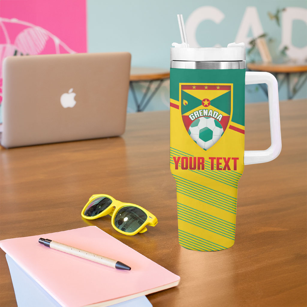 Grenada Football 2026 Custom Tumbler With Handle Go Spice Boys Nutmeg Yellow Version