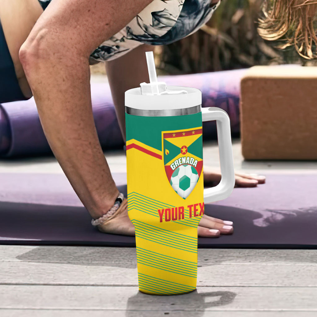 Grenada Football 2026 Custom Tumbler With Handle Go Spice Boys Nutmeg Yellow Version